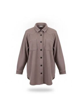 Maurices Womens Mauve Polyester Button-Up Shirt Oversized Relaxed Fit Size 2X